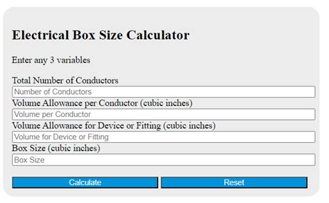 electrical box volume calculator